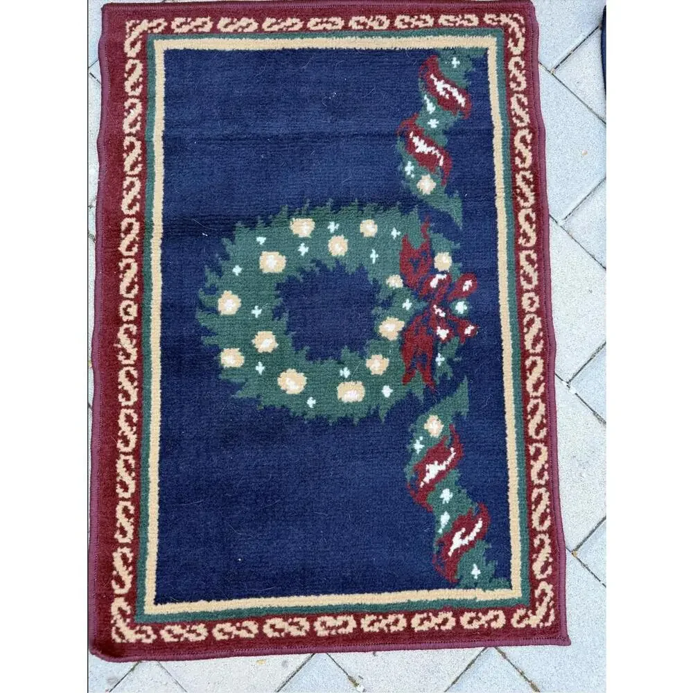 Lot of 4 Holiday Christmas Rugs – Snowman, Santa & Ornaments